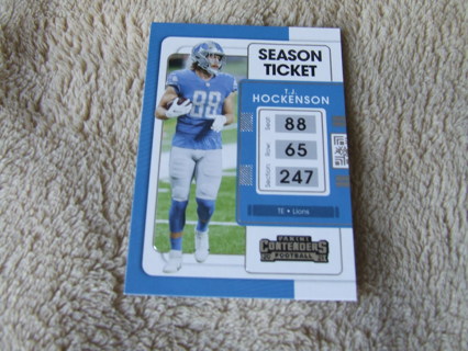 2021 TJ Hockenson Detroit Lions Panini Contenders Season Ticket Card #33