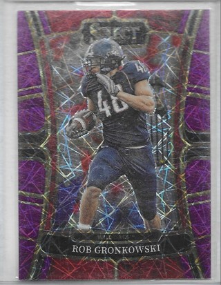 Rob Gronkowski 2023 Select Draft Prizm Purple Laser #77