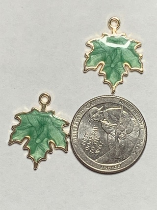 GREEN CHARMS~#16~SET OF 2 CHARMS~FREE SHIPPING!