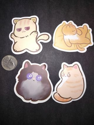 Cat Stickers Lot of 4