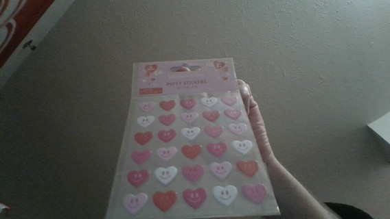 puffy valentine's heart sticker's