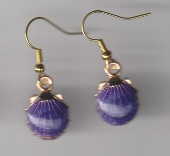 GP ENAMEL PURPLE SHELL EARRINGS STYLE 2 (PLEASE READ DESCRIPTION