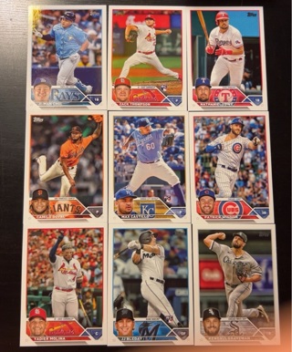 9 2023 Topps baseball cards 