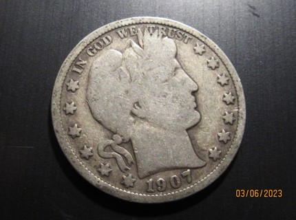 ++ 1907-S BARBER HALF DOLLAR G ++ **BETTER DATE** "90% SILVER"