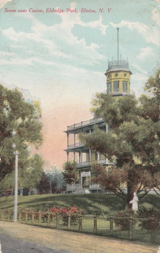 Vintage Used Postcard: 1910 Scene near Casino, Eldridge Park, Elmira, NY