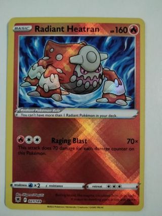 Radiant Heatran 027/189 rare holo nm pokemon