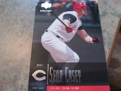 2001 UPPER DECK EVOLUTION SEAN CASEY CINCINNATI REDS BASEBALL CARD# 87