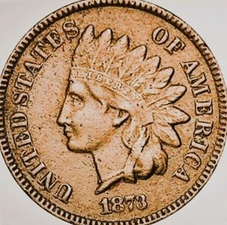 1873 Indian Head Cent,  Genuine, Guaranteed Refund,Lightly Circulated, Insured, Great Date