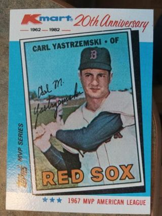 1982 TOPPS/KMART 20TH ANNIVERSARY CARL YASTRZEMSKI BOSTON RED SOX BASEBALL CARD # 11 OF 24