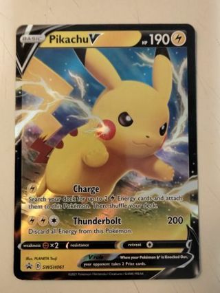 Pikachu v swsh061 rare holo promo NM Pokemon