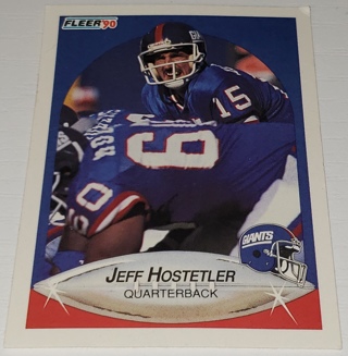 ♨️♨️ 1990 Fleer #67 Jeff Hostetler New York Giants WVU Mountaineers Rookie Football Card ♨️♨️