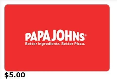 Papa John's 5 USD Digital Gift Card