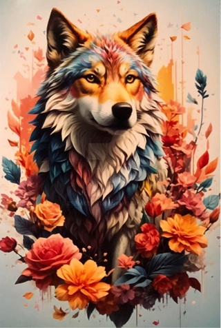 Floral Wolf - 4 x 5” MAGNET - GIN ONLY