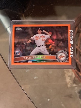 *Orioles* Zach Britton Topps Chrome Rookie Orange Refractor 