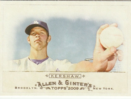 2009 Topps Allen & Ginter's Clayton Kershaw Baseball Card #53 Dodgers