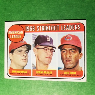 1969 - TOPPS EXMT - NRMT BASEBALL - CARD NO. 11 - A.L. 1968 STRIKEOUT LEADERS