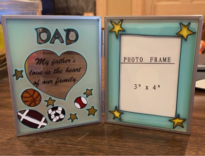 Folding Stained Glass Style Dad Photo Frame Father’s Day Gift 
