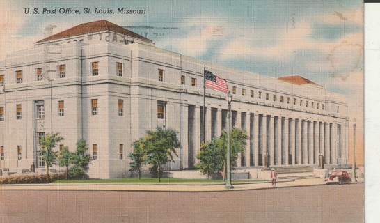 Vintage Used Postcard: 1950 US Post Office, St Louis, MO