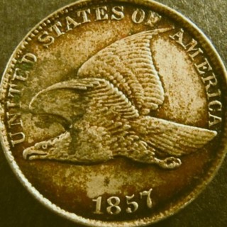 1857 Cent Flying Eagle,  Genuine, Guaranteed Refundable, Lightly Circulated, Insured, Great Date
