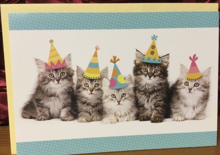 Five Birthday Party Kittens Card