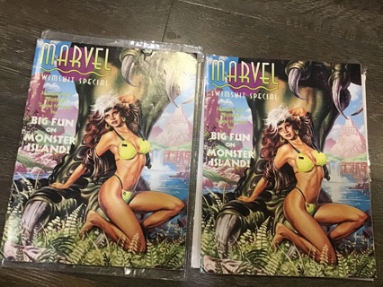 MARVEL COMIC LOT: SWIMSUIT SPECIAL #2 - ROGUE COVER x2