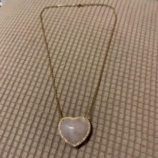 Stunning Genuine Amaxonite/Rose Quartz Heart Necklace. 