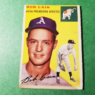 1954 - TOPPS BASEBALL CARD NO. 61 - bob cain - A'S - BV= $25