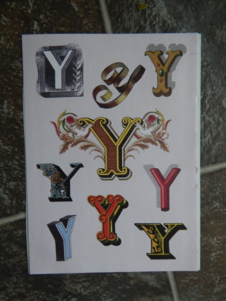 New sticker sheet of letter  "Y"