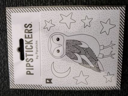 Pipstickers "color in owl" stickers