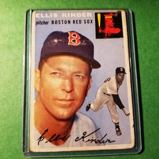 1954 - TOPPS LOW GRADE FILLER BASEBALL - CARD NO. 47 - ELLIS KINDER - RED SOX - BV= $15