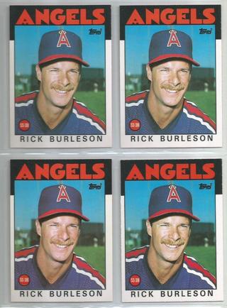 Lot of (4) 1986 Topps Traded Rick Burleson #16T Angels