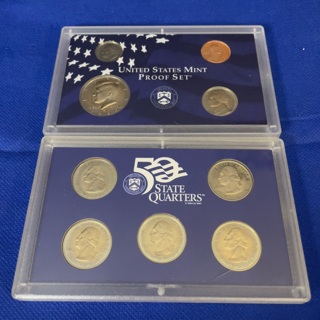 1999 proof set 5 coins unique toning beginning 