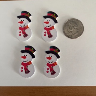 Wooden Snowman Buttons (B)