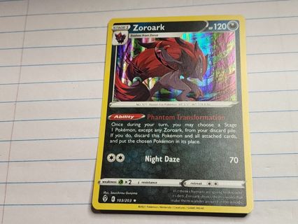 Pokemon Zoroark 103/203 holo rare