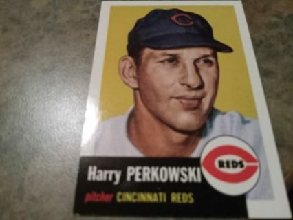 1953 TOPPS ARCHIVES HARRY PERKOWSKI CINCINNATI REDS BASEBALL CARD# 236