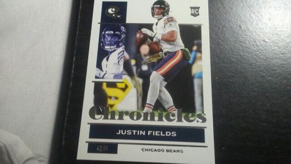 2021 PANINI CHRONICLES ROOKIE JUSTIN FIELDS CHICAGO BEARS FOOTBALL CARD# 19