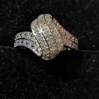 Sterling silver diamond ring size 7.5 or 7, retails $111