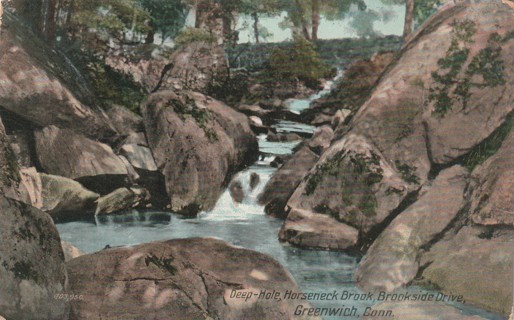 Vintage Used Postcard: 1909 Horseneck Brook, Brookside Dr, Greenwich, CT