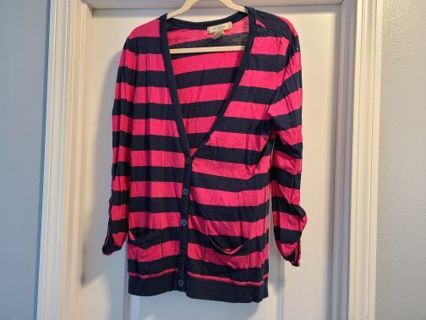 Arizona large pink and navy striped top