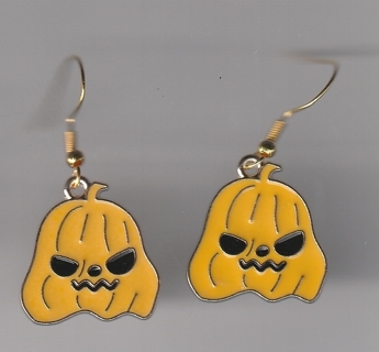 GP ENAMEL ANGRY PUMPKIN EARRINGS (PLEASE READ DESCRIPTION