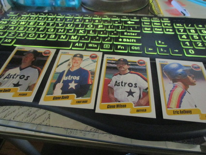 4 old astros baseball cards