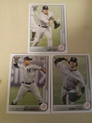 2021 New York Yankees 3 Card Lot