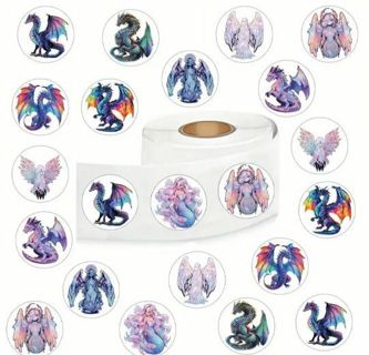 ↗️NEW⭕(10) 1" COLORFUL DRAGON STICKERS STICKERS!!⭕(SET 9 of 9)