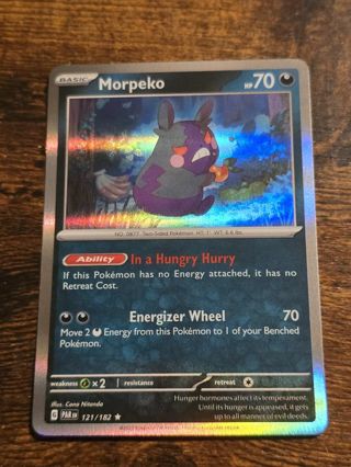 Pokemon Morpeko holo rare card 121/182