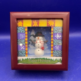 Snowman Shadowbox Christmas Winter Holiday Table shelf Decoration 