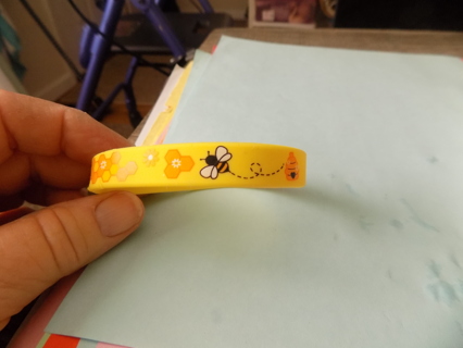 Yellow rubber honeybee and  hive bracelet # 4