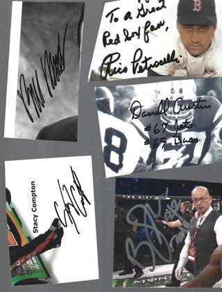 Rico Petrocelli, Darrell Austin, Stacy Compton, & Bill Maas CUT Autographs