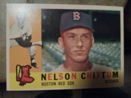 1960 T.C.G. NELSON CHITTUM BOSTON RED SOX BASEBALL CARD # 296