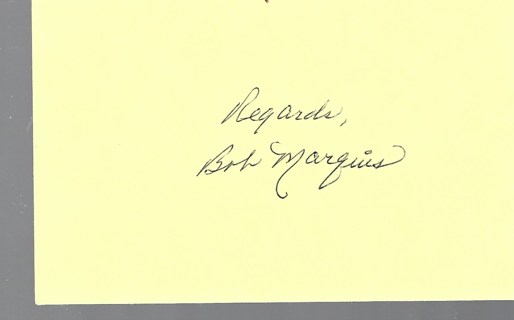BOB MARQUIS INDEX CARD SIGNED 1953 CINCINNATI REDS  1924-2007