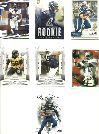 Fun Pack Football Cards: 7 Pack Seattle Seahawks Cards 2023 and older Cards
